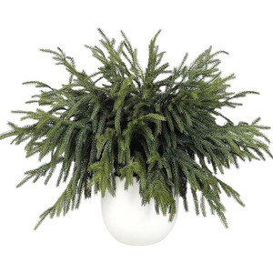 Bouquet de branches de pin 3D 34 cm, plante verte artificielle, décoration de Noël, matériau plastique, design multifacettes - Product Image 5