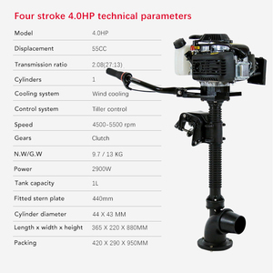 Bootsmotor 4-Takt 4 PS Benzinmotor Luftkühlung für Angelboote - Product Image 4