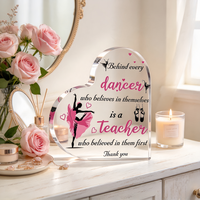 Plaque en acrylique transparente en forme de cœur, bloc vierge autoportant pour texte et photo personnalisés, décoration de bureau et cadeau personnalisé