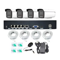 Système de caméra POE 4 canaux 4K Vision nocturne couleur intégrale Étanche IP66 Reconnaissance faciale Enregistreur NVR pour Magasins et Maisons Audio