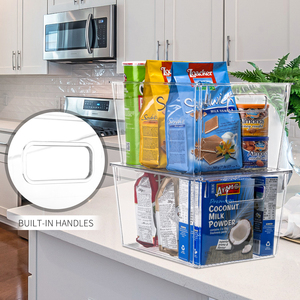Storage Box Storage Boxes Kitchen PET Plastic Kitchen Refrigerator Fridge Organizer Transparent Clear Storage Box