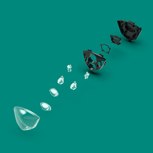 Cadre de phare avant en PC avec revêtement par pulvérisation de qualité supérieure, taille personnalisable, <span class=keywords><strong>pour</strong></span> la modification du système d'éclairage de moto tout-terrain - Product Image 4