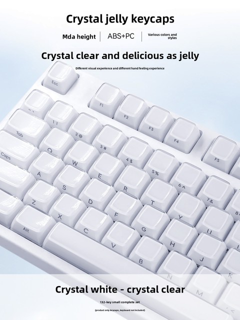 Crystal Jelly 30 Keycap White Keyboard Magnetic Shaft MDA Height ABS PC Material Multicolor Transparent Jelly Keycaps