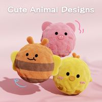 Jouet pour animaux de compagnie durable et résistant aux morsures, balle qui couine en forme d'animal de dessin animé, balle en peluche en forme d'animal pour le soin des dents des animaux de compagnie