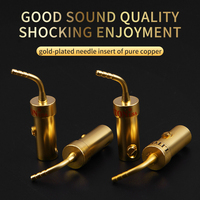 Cable de Altavoz con Conector Banana de Alta Gama QINCROWN, Cable con Conector de Rosca, Chapado en Oro, Cobre, Macho, Audio y Video, 2mm
