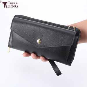 Sac à téléphone en cuir véritable de vache avec fermeture à bouton et fermeture éclair, portefeuille-pochette pour femme pour un usage quotidien - Product Image 2