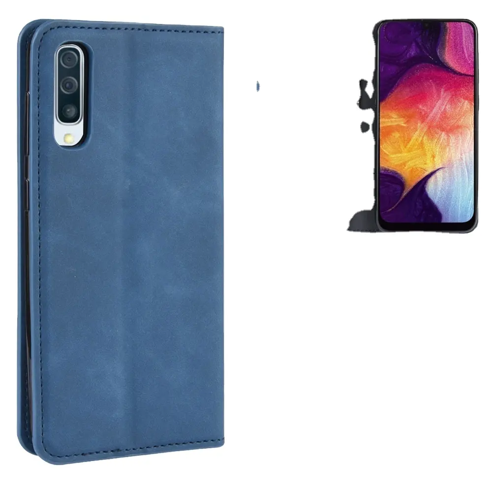 Para Samsung Galaxy A50 caso de cartera de cuero PU teléfono libro de caso Flip cubierta protectora de la bolsa