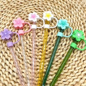 Oferta Caliente: Tapones <span class=keywords><strong>de</strong></span> Silicona y Plástico para Pajitas <span class=keywords><strong>de</strong></span> 10mm con Lazo, Accesorio Universal para Vasos, Tapón Antipolvo, Venta al por Mayor, Novedad, Bonitos - Product Image 3