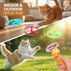 Disco Volador Interactivo para Mascotas, Juguete Recargable por USB para Gatos, Spinner Giratorio para Perros y Gatos, Juego en Interiores - Product Image 4