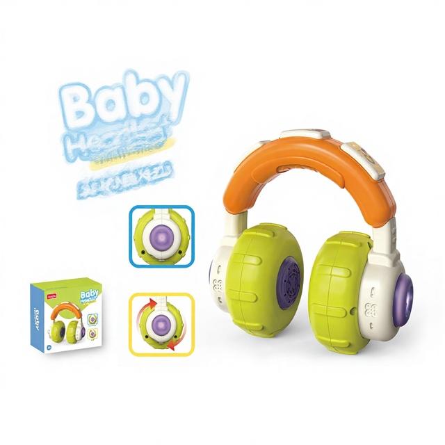 Baby Headset with Light and Music Cute Design Plastic Earphones for Ages 8+ Educational Toy