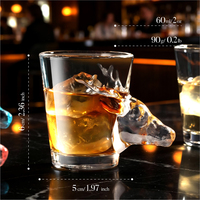 Verre à shot de luxe sans plomb, design créatif tête de cerf 3D, 60 ml, pour bar, pub, fête, mariage, cadeau