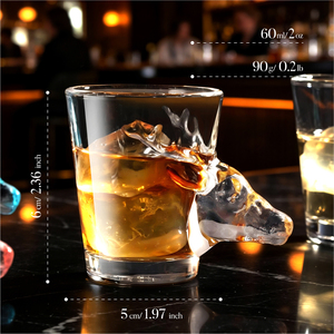 Vaso de <span class=keywords><strong>Whisky</strong></span> Creativo con Diseño de Cabeza de <span class=keywords><strong>Ciervo</strong></span> 3D, 60 ml, 2 oz, Vaso de Cristal con Cabeza de Animal para Bar, Pub, Fiesta, Boda, Regalo, Copa para Beber - Product Image 1