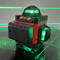 Niveau laser vert 4D 16 lignes à nivellement automatique, horizontal et vertical avec 2 piles rechargeables et trépied de 1.2m