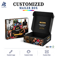 Boîte d'expédition en carton noir grand format pour vêtements, personnalisable avec logo imprimé, en carton ondulé pour l'emballage et l'expédition en gros