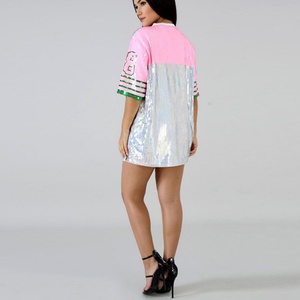 Factory Custom Special Design Sequined Fabric t Shirt Wholesale Hip Hop Performance High Quality <b>Material</b> Jersey <b>Sequin</b> t Shirt - Product Image 2