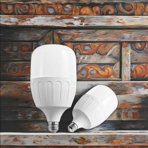 หลอดไฟ LED E27 ความสว่างสูง แสงวอร์มไวท์ รุ่น T สำหรับใช้ในบ้าน พร้อมฐาน B22 และแหล่งจ่ายไฟ AC - Product Image 3