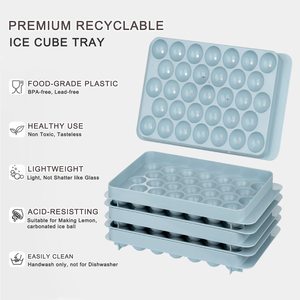 DD1522 Mini Mehrschichtige 33-Fächer Kugelförmige Eiswürfelform mit Deckel & Behälter Eisball-Maker für Gefrierschrank - Product Image 4
