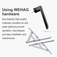 DERCHI NFRC USA Project Ventana abatible de vidrio de aluminio Apertura exterior Impacto de huracán Ventanas de aislamiento térmico con pantallas