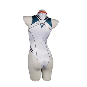 First Look Dva Vanguard School Swimsuit Female Cosplay <b>Costume</b> Bodysuit White Orange Black Blue Polyester - Product Image 4