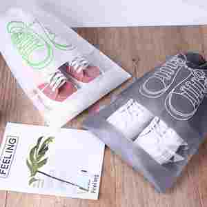 Sacs de rangement en coton pour chaussures de voyage avec cordon de serrage et fenêtre transparente, pochette anti-poussière pour chaussures - Product Image 3