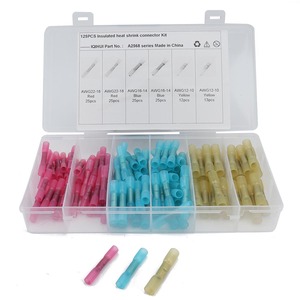 IQIHUI Insulated Heat Shrink Connector <b>Kit</b> 125Pcs AWG22-18 16-14 12-10 Red Blue Yellow <b>Electrical</b> Wiring Connectors - Product Image 2