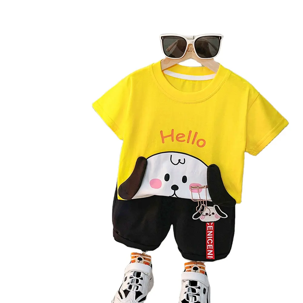 Летняя коллекция, платье-футболка в китайском стиле для маленьких мальчиков и детей, низкая цена, качественная детская одежда для От 1 до 5 лет