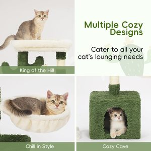 Manufacturer Custom Indoor Interactive Small Cute Cactus <strong>Cat</strong> Scratching Post <strong>Cat</strong> Tree Tower