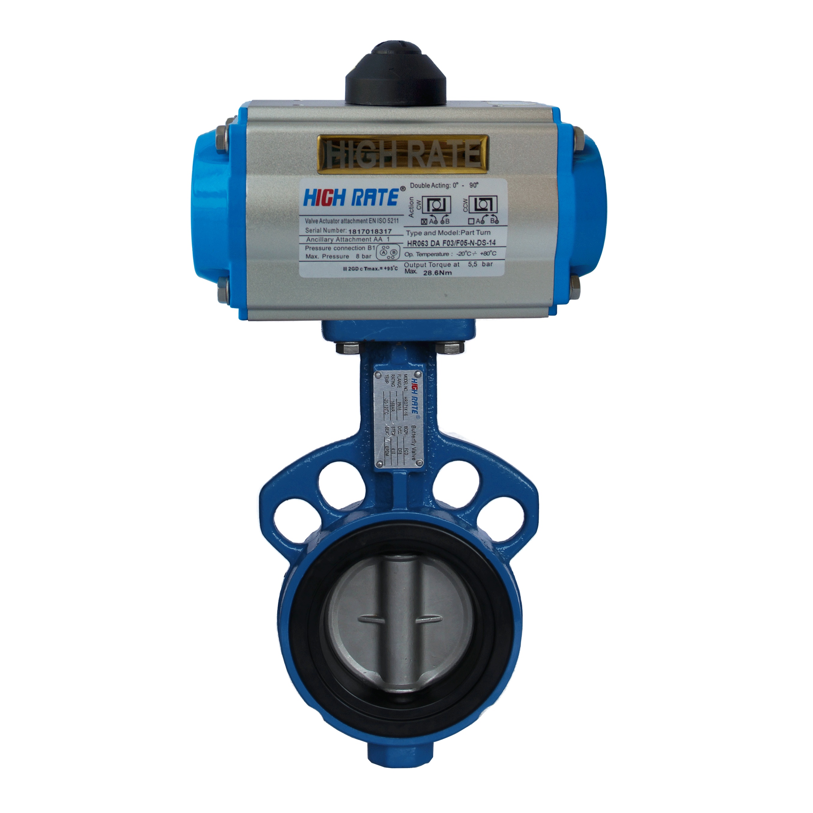 DN50-DN1200 PN10/PN16/ANSI 150LB/JIS10K поворотный дисковый стяжной затвор