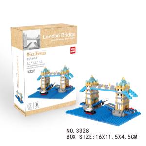 Mini juego de bloques de construcción de arquitectura mundial famosa Wisehawk para casa de película de <span class=keywords><strong>Hollywood</strong></span>, modelo de juguete, miniaturas de plástico - Product Image 3