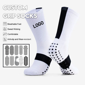 Biểu Tượng Tùy Chỉnh Chống Trượt Crew Cuff Bóng Đá Grip Vớ Unisex Thoáng Khí Nhanh Chóng Khô Trắng <span class=keywords><strong>Elite</strong></span> Vớ - Product Image 1