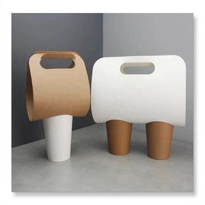 Fourre-tout en papier artisanal jetable personnalisé porte-gobelet à café <span class=keywords><strong>lait</strong></span> <span class=keywords><strong>de</strong></span> soja boîte d'emballage alimentaire à emporter emballage <span class=keywords><strong>de</strong></span> boisson Simple - Product Image 3
