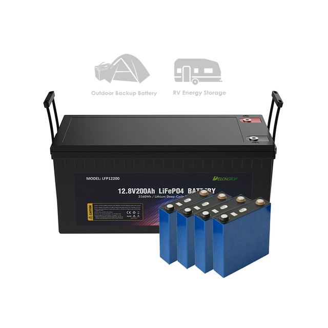 Ampere Battery 12V 400Ah Deep Cycle LiFePO4 Battery Pack with Built-in 200A BMS for RV Camping