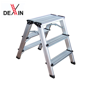Escabeau en aluminium, échelle en aluminium de <span class=keywords><strong>3</strong></span> <span class=keywords><strong>pieds</strong></span>, DX-H123, pédale large, pliable, design graphique, DEXIN, escaliers européens, aluminium, maison, bureau - Product Image 2