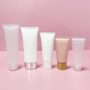 Tube cosmétique en plastique blanc, rouge, orange, vierge, imprimable, pour soins de la peau et nettoyant visage, avec couvercle à clapet, en gros, 30ml, 50ml, 100ml, 150ml - Product Image 5