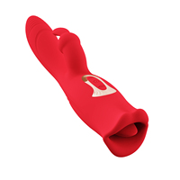 2025 New Rose Red Rabbit Tongue <strong>Vibrator</strong>, 10 Vibration Modes, 3-in-1 G-spot and Clitoral Stimulation <strong>Massager</strong>, Adult Sex Toy