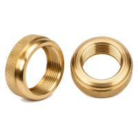 Collier de support de lampe en laiton moleté à bord rond, quincaillerie d'éclairage, tournage de précision, pièces sur mesure, usinage fileté, usinage CNC