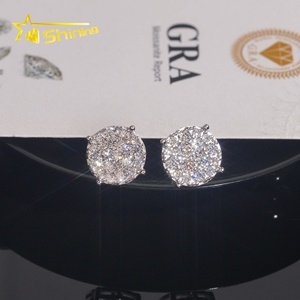 USA Warehouse Fast Shipping Sterling Silver 925 Iced Out VVS Moissanite Lb Diamond <strong>Fine</strong> Jewelry Stud <strong>Earrings</strong> - Product Image 4