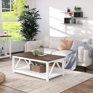 Cross-border best-selling American country style coffee <b>table</b>, <b>small</b> apartment retro tea <b>table</b>, square simple solid wood dining - Product Image 2