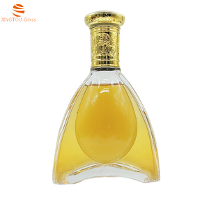 Nhà sản xuất bán buôn xo chai hình dạng độc đáo rõ ràng chai thủy tinh tùy chỉnh in ấn decal - Product Image 1