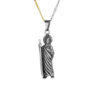 European American Style <b>Titanium</b> Steel Necklace Deity Pendant Vintage Virgin Mary Accessory SP902 Unisex Gift - Product Image 5