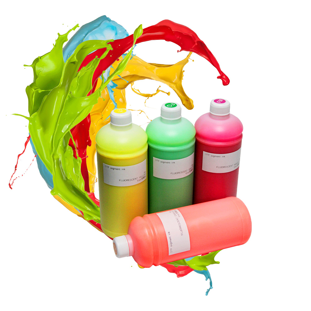 2022, Offre Spéciale, 4 couleurs fluo spéciales, 1000ml, encre Dtf fluorescente pour L805, L1800, i3200, XP600