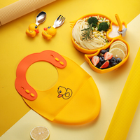 Set de repas pour bébé et enfant, sans BPA, écologique et moderne, avec tapis de table, vaisselle et accessoires de nourriture de qualité alimentaire pour tout-petits