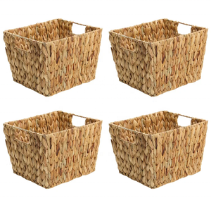 Prix direct usine panier à jacinthe d'eau tissé à la main OEM ensemble de paniers cadeaux personnalisés panier de rangement en jonc de mer en osier de HNH Craft - Product Image 4