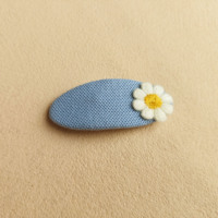 Barrettes à cheveux brodées en tissu toile, pinces bec de canard, dents métalliques antidérapantes, style vintage bohème, usine OEM ODM avec 21 ans d'expérience, certifiées CE