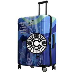 2025 인기있는 디자인 블루 상어 방수 여행 가방 PC + ABS 트롤리 수하물 - Product Image 4
