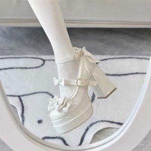 Nouvelles Chaussures Lolita 2026 à Bout Rond et Talon Haut, Élégantes et Douces, pour Femmes, Idéales pour le Cosplay, Noir et Beige - Product Image 4