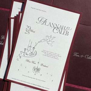 Tarjeta de Invitación de Boda de Papel Artístico con Forma de Arco, Diseño en Relieve, Laminado Brillante, Sobre y Ranuras, Logotipo Personalizado - Product Image 3