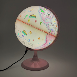 Globo rosa para niños aprendiendo con soporte y animales globo terráqueo luz nocturna para niñas decoración de habitación aula regalo educativo - Product Image 6
