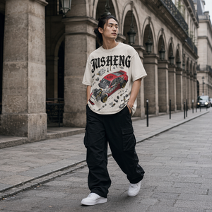 Camisetas Personalizadas para Hombre, Estilo Urbano, Tejido Jersey 100% Algodón de 300 g/m², Transpirables, Corte Holgado, Impresión DTG, Diseño Gráfico Ácido - Product Image 2