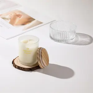 Garrafa de vidro de soja velas de luxo perfumadas marca privada arte vela para uso em casa e festa